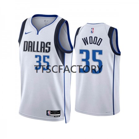 Maillot Basket Dallas Mavericks Christian Wood 35 Nike 2022-23 Association Edition Blanc Swingman - Homme